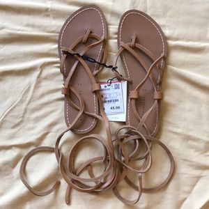 Zara Tied Leather Sandals
